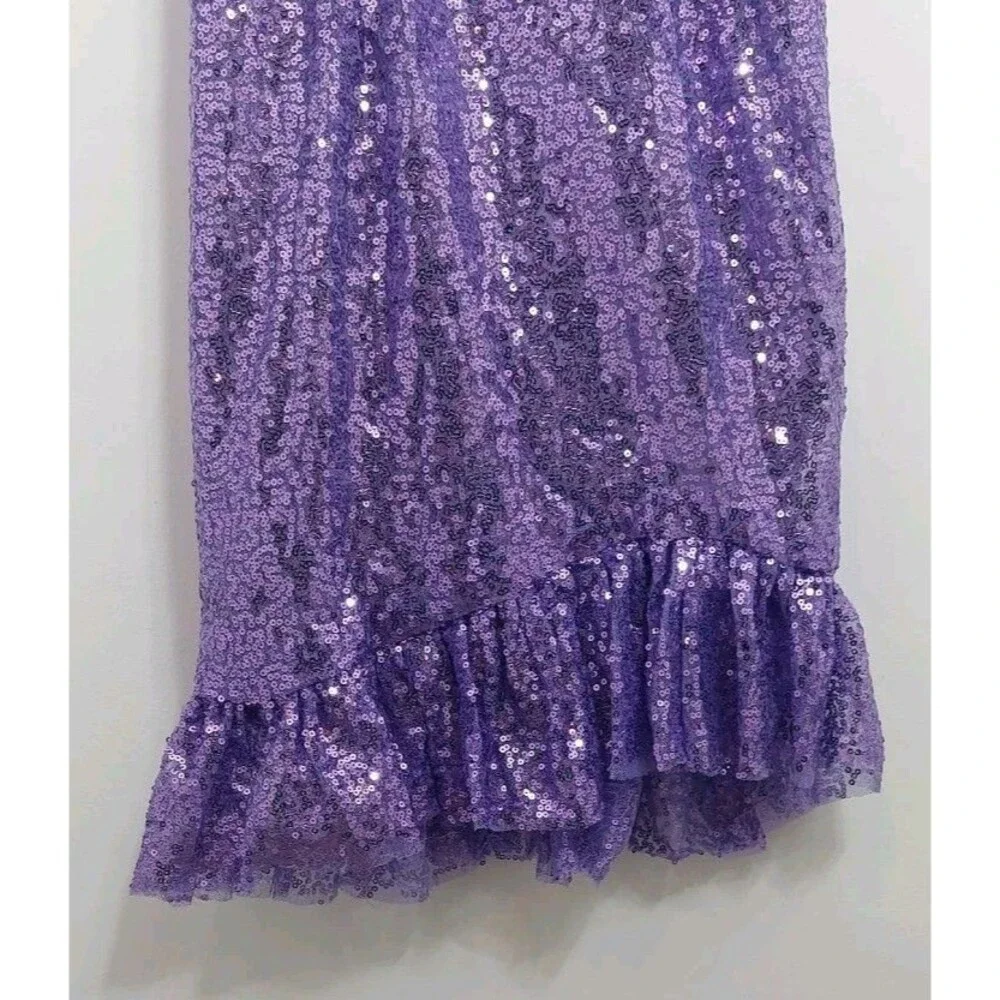 Pomuyoo Junior's Size XS Purple Sequin Dress Party Prom Wedding Homecoming